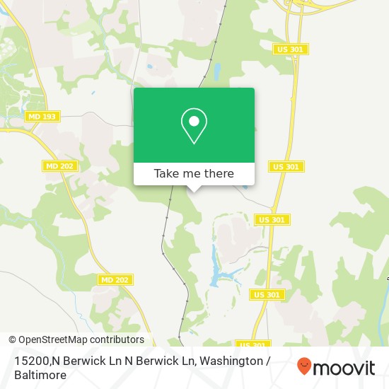 Mapa de 15200,N Berwick Ln N Berwick Ln, Upper Marlboro, MD 20774