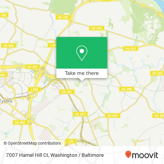 Mapa de 7007 Hamel Hill Ct, McLean, VA 22101