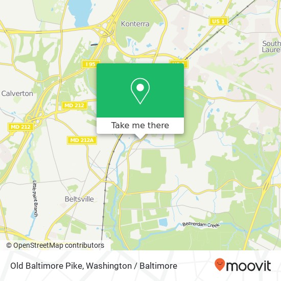 Mapa de Old Baltimore Pike, Beltsville, MD 20705