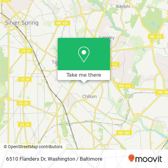 Mapa de 6510 Flanders Dr, Hyattsville, MD 20783