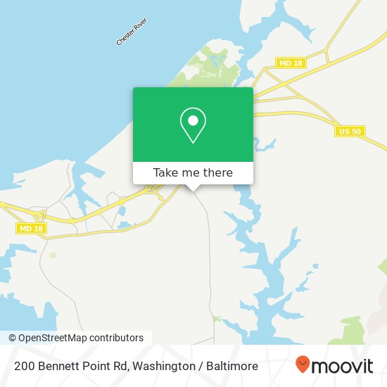 Mapa de 200 Bennett Point Rd, Queenstown, MD 21658