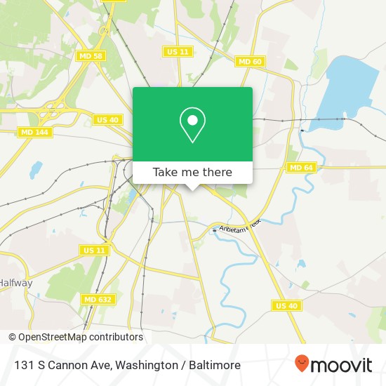 Mapa de 131 S Cannon Ave, Hagerstown, MD 21740