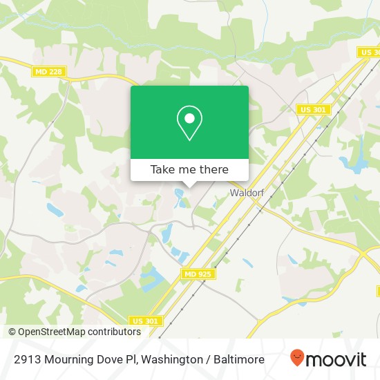 Mapa de 2913 Mourning Dove Pl, Waldorf, MD 20603