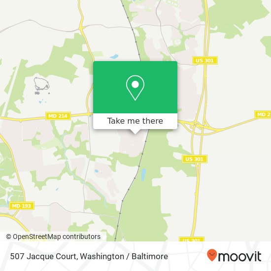 Mapa de 507 Jacque Court, 507 Jacque Ct, Bowie, MD 20721, USA