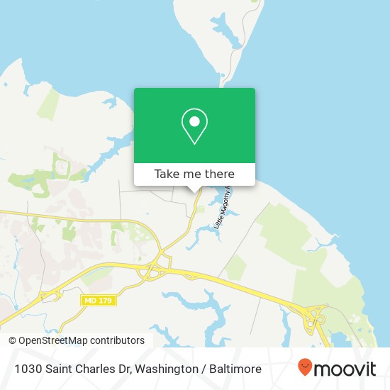 Mapa de 1030 Saint Charles Dr, Annapolis, MD 21409