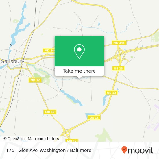 Mapa de 1751 Glen Ave, Salisbury, MD 21804