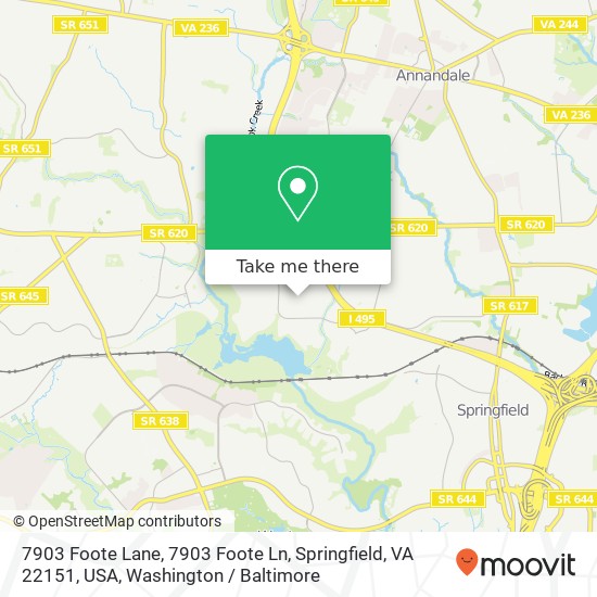 7903 Foote Lane, 7903 Foote Ln, Springfield, VA 22151, USA map