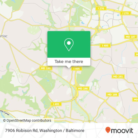 Mapa de 7906 Robison Rd, Bethesda, MD 20817