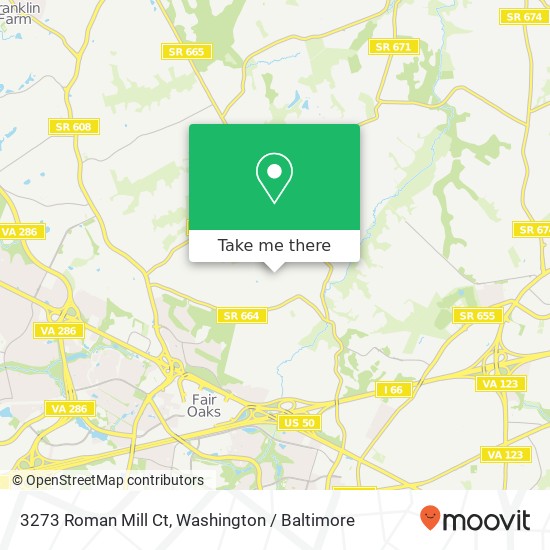 Mapa de 3273 Roman Mill Ct, Oakton, VA 22124