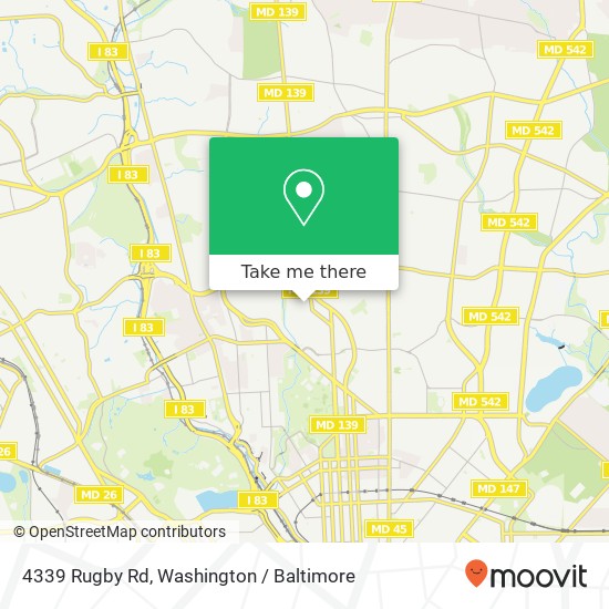 Mapa de 4339 Rugby Rd, Baltimore, MD 21210