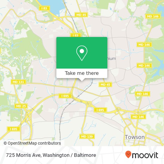 Mapa de 725 Morris Ave, Lutherville Timonium, MD 21093