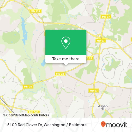 Mapa de 15100 Red Clover Dr, Rockville, MD 20853