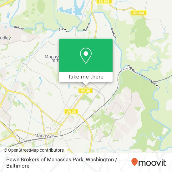 Mapa de Pawn Brokers of Manassas Park, 8462 Centreville Rd