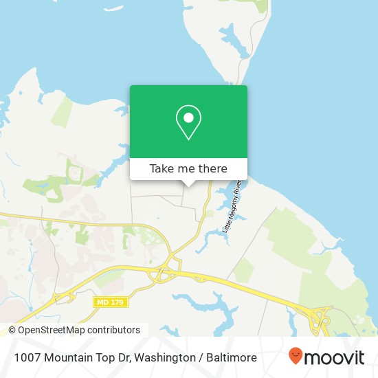 Mapa de 1007 Mountain Top Dr, Annapolis, MD 21409