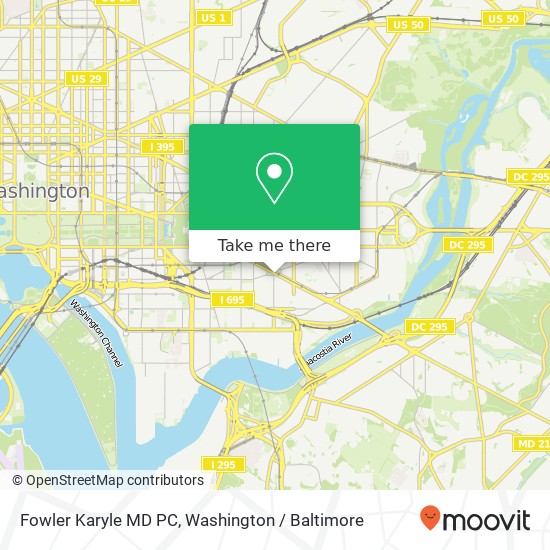 Mapa de Fowler Karyle MD PC, 801 Pennsylvania Ave SE