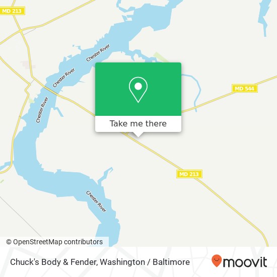 Mapa de Chuck's Body & Fender, 6348 Church Hill Rd