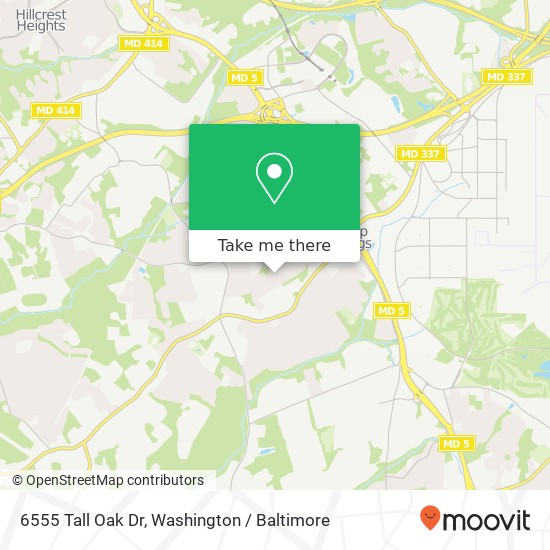 6555 Tall Oak Dr, Temple Hills, MD 20748 map