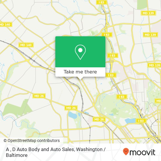 Mapa de A , D Auto Body and Auto Sales, 4211 Reisterstown Rd