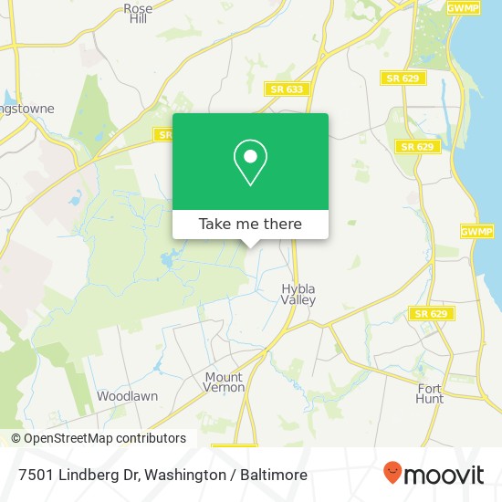 Mapa de 7501 Lindberg Dr, Alexandria, VA 22306