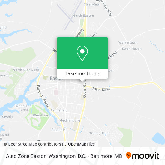 Auto Zone Easton map