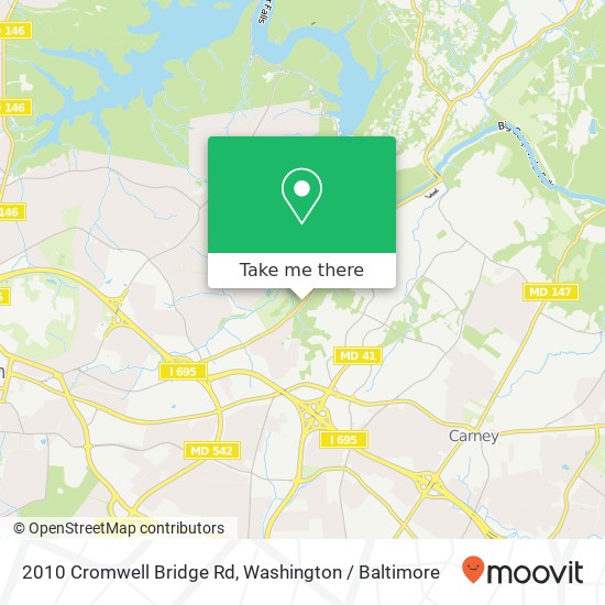 Mapa de 2010 Cromwell Bridge Rd, Parkville, MD 21234