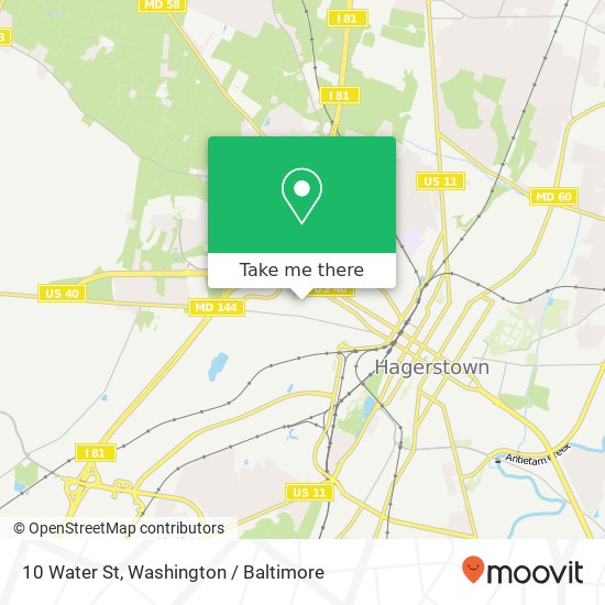 Mapa de 10 Water St, Hagerstown, MD 21740