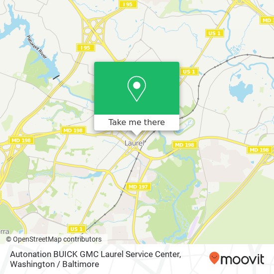 Mapa de Autonation BUICK GMC Laurel Service Center, 401 Washington Blvd S