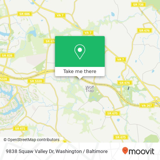 Mapa de 9838 Squaw Valley Dr, Vienna, VA 22182