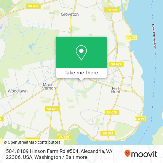 Mapa de 504, 8109 Hinson Farm Rd #504, Alexandria, VA 22306, USA