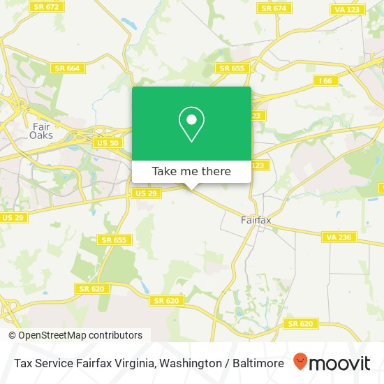 Mapa de Tax Service Fairfax Virginia, 10915 Main St