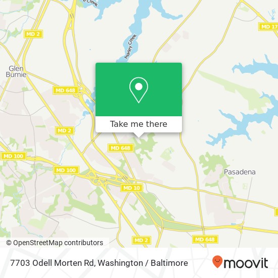 Mapa de 7703 Odell Morten Rd, Glen Burnie, MD 21060