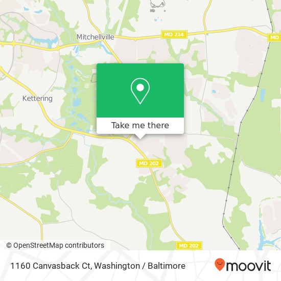 Mapa de 1160 Canvasback Ct, Upper Marlboro, MD 20774