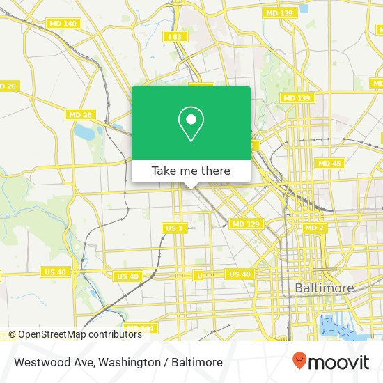 Mapa de Westwood Ave, Baltimore, MD 21217