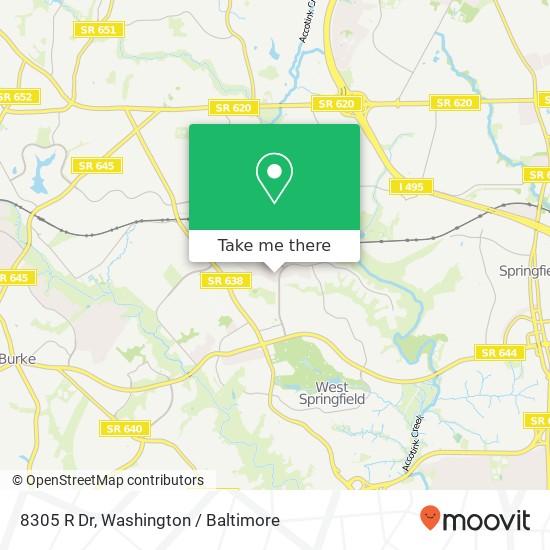 Mapa de 8305 R Dr, Springfield, VA 22152