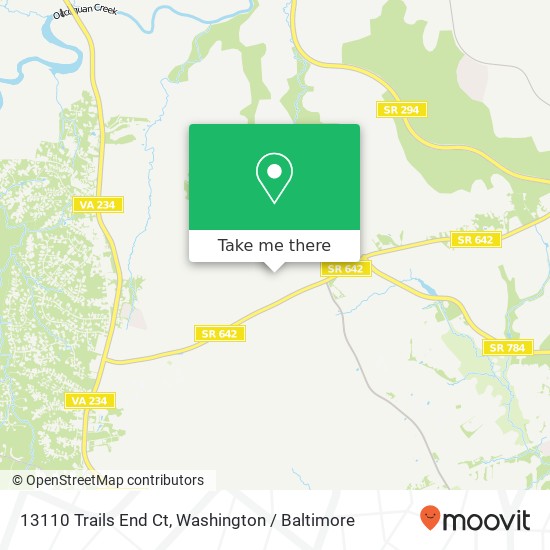 Mapa de 13110 Trails End Ct, Manassas, VA 20112