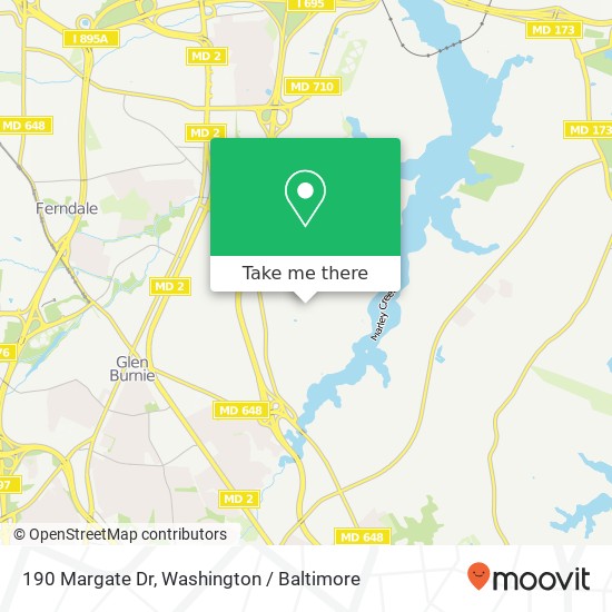 Mapa de 190 Margate Dr, Glen Burnie, MD 21060