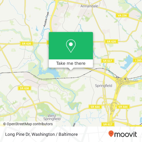 Mapa de Long Pine Dr, Springfield, VA 22151
