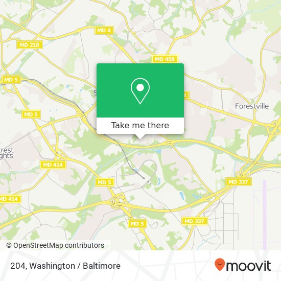 Mapa de 204, 3902 Regency Pkwy #204, Suitland, MD 20746, USA