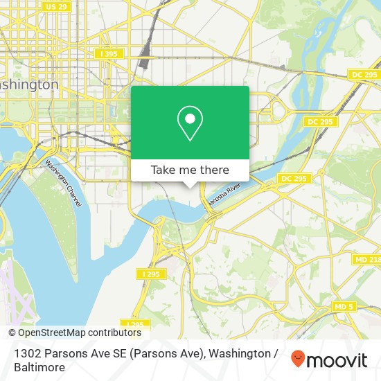 Mapa de 1302 Parsons Ave SE (Parsons Ave), Washington Navy Yard, DC 20374