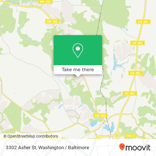 Mapa de 3302 Asher St, Upper Marlboro, MD 20772