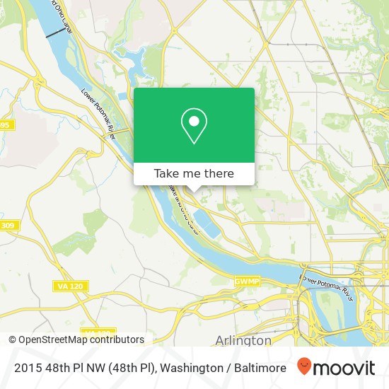 Mapa de 2015 48th Pl NW (48th Pl), Washington, DC 20007