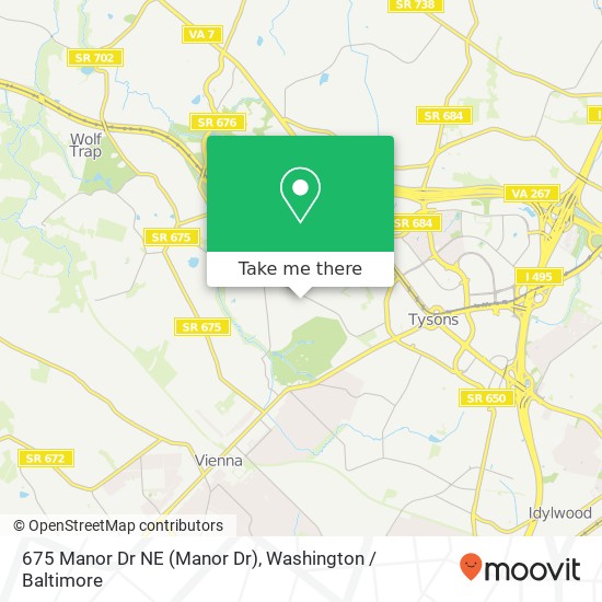 Mapa de 675 Manor Dr NE (Manor Dr), Vienna, VA 22180