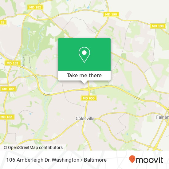 106 Amberleigh Dr, Silver Spring, MD 20905 map