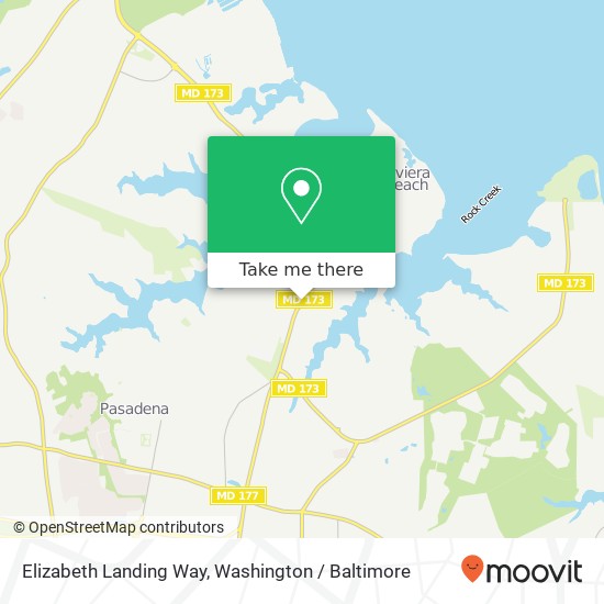 Mapa de Elizabeth Landing Way, Pasadena, MD 21122