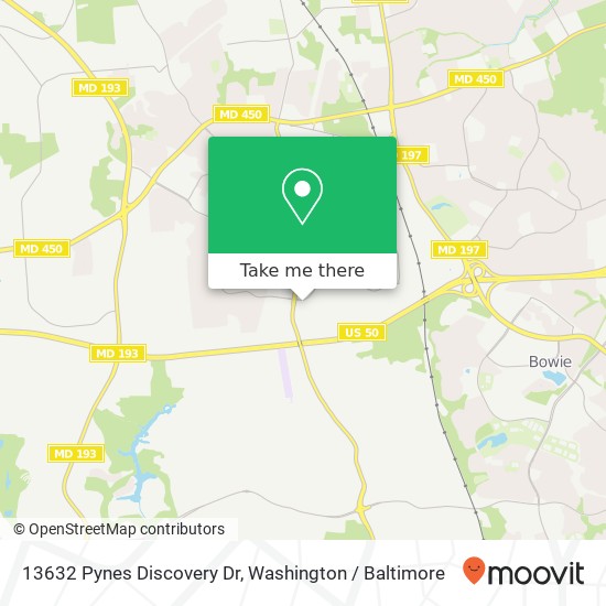 Mapa de 13632 Pynes Discovery Dr, Bowie, MD 20720