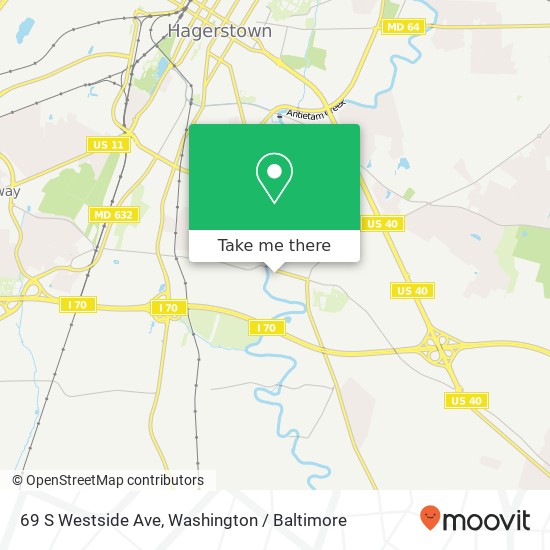 Mapa de 69 S Westside Ave, Hagerstown, MD 21740