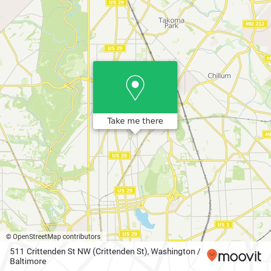 Mapa de 511 Crittenden St NW (Crittenden St), Washington, DC 20011