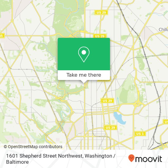 Mapa de 1601 Shepherd Street Northwest, 1601 Shepherd St NW, Washington, DC 20011, USA