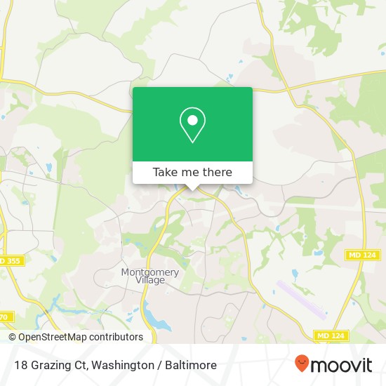 Mapa de 18 Grazing Ct, Montgomery Village, MD 20886