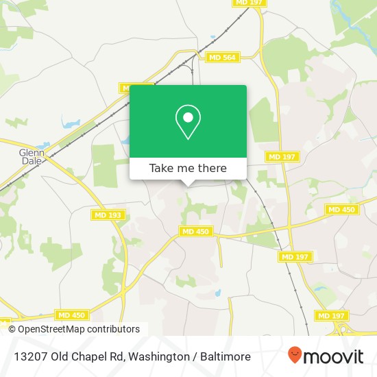 Mapa de 13207 Old Chapel Rd, Bowie, MD 20720